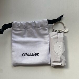 Glossier White Keychain with Pouch